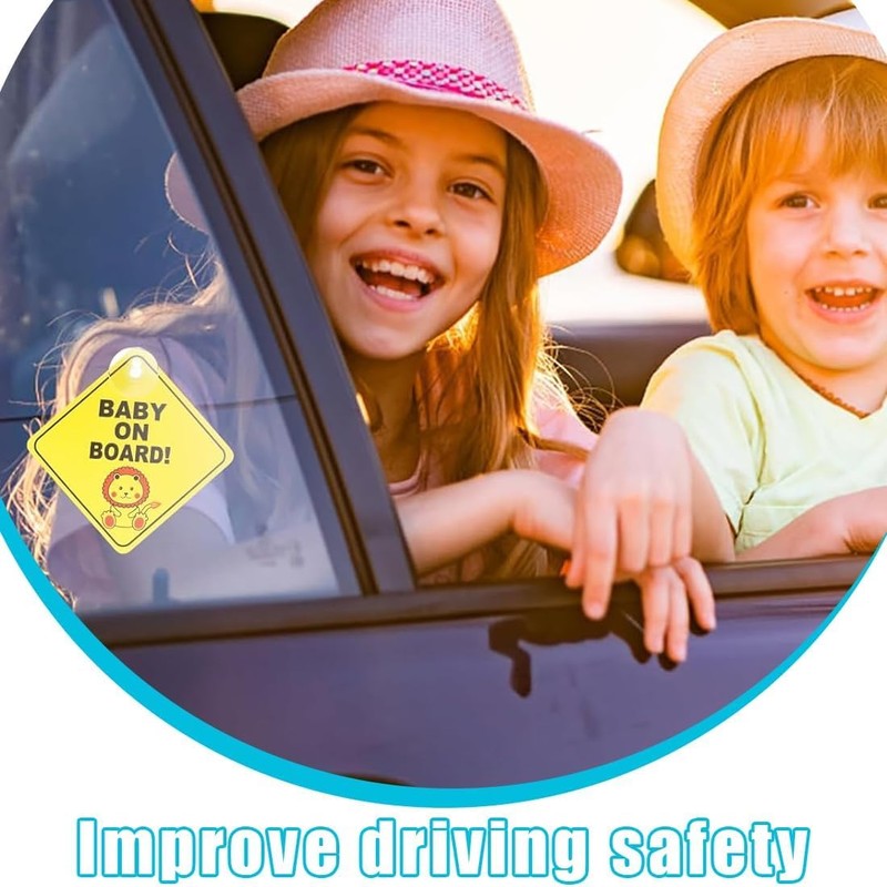 2 Pcs Baby On Board Sign for Car, Baby On