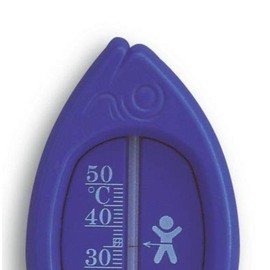 TFA Dostmann FISCH Analogue Bath Thermometer, 14.3017.06, BPA-Free, with Natural Measuring Liquid, Blue, L59 x W14 x H145 mm