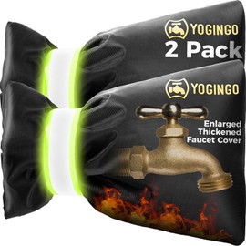 Outdoor Faucet Covers for Winter Freeze Protection, Hose Bib Covers for Winter, Water Spigot Cover Winter Insulated, 2 Pack 6.7" x 9.5" Pipe Wrap Insulation Cover Socks Outside Faucet Freeze Protector