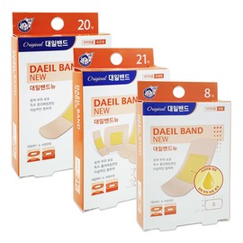 Daeil Band New 10 pack/standard mixed large selection disposable bandage wound band, mixed 21 pieces, 10 pack / 대일밴드 뉴 10갑/표준 혼합 대형 선택 일회용 반창고 상처밴드, 혼합 21매입 10갑