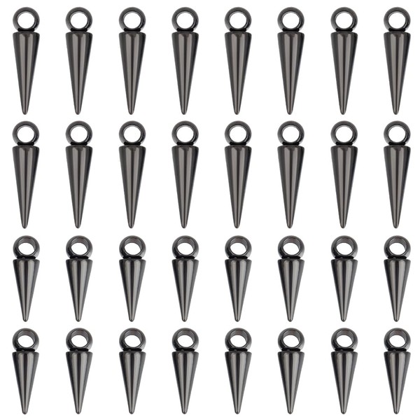 UNICRAFTALE 32pcs Black Gothic Style Cone Spike Charm Cone Charm