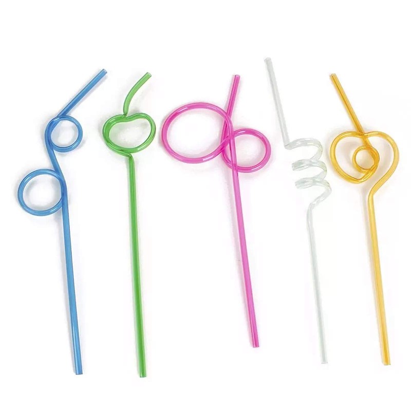 Reusable Straws Set of 30 Flexible Plastic Straws Funny Christmas