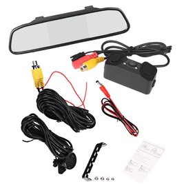 KACEPAR 4,3-Zoll-LCD-Auto-Rückspiegel-Monitor + 170°-Rückfahrkamera, Parkradarsensor, Rückfahrkamera + 4,3-Zoll-LCD-Auto-Rückspiegel-Monitor, Video-Parken, Rückfahrkamera-Set