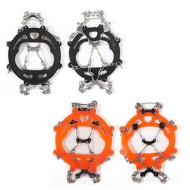 Portable FL8P chain crampons for hiking on snowy and icy roads crampons black