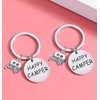 Nzztont 2 Pack Happy Camper Keychains Camping Keychain Keyring Gift