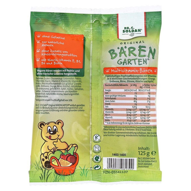Soldan B rengarten vegan multivitamin B ren sugar, 1