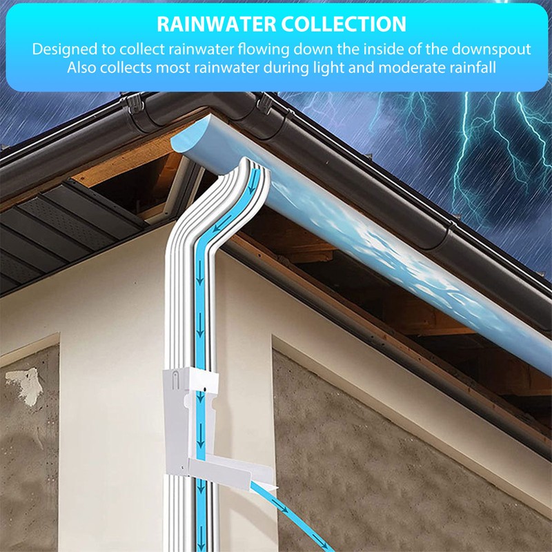 Rainwater Collection System 3x4in Downspout Water Diverter Connector System for