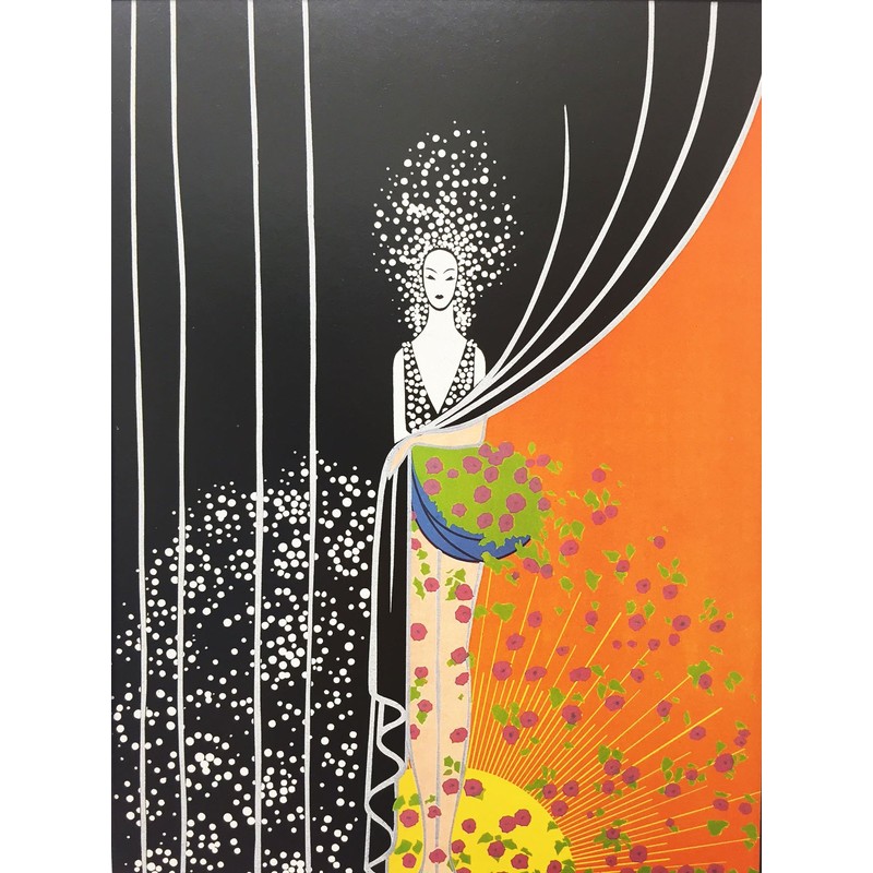 Erte "Printemps Newly Custom Framed Print 14.5" x 17.5"
