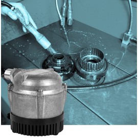 Little Giant 1-YS 230 Volt, 1/150 HP, 205 GPH, Cast Aluminum Submersible Parts Washer Pump for Unheated Stoddard Solvent or Deodorized Kerosene with 6-Ft. Power Cord (Plug-less), Grey, 501036