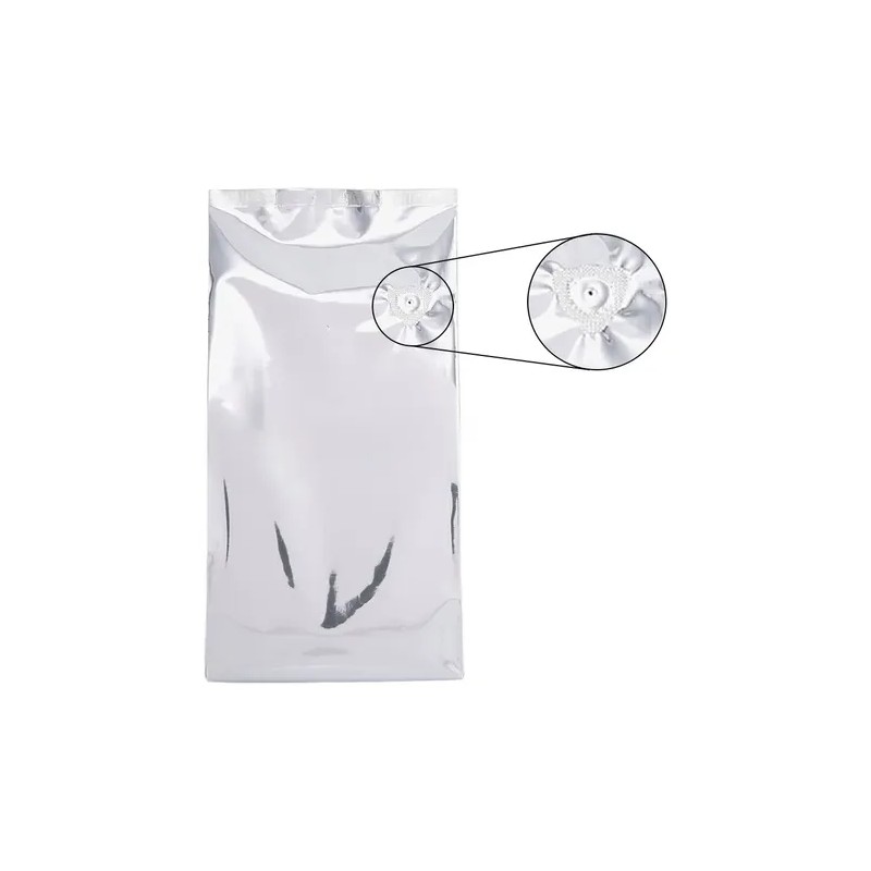 Bolsa Fuelle 1kg H390 C/válvula -metalizado Plata-100 Piezas