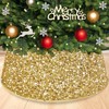 TPCSCH Gold Christmas Tree Collars Sparkle Xmas Tree Ring Large