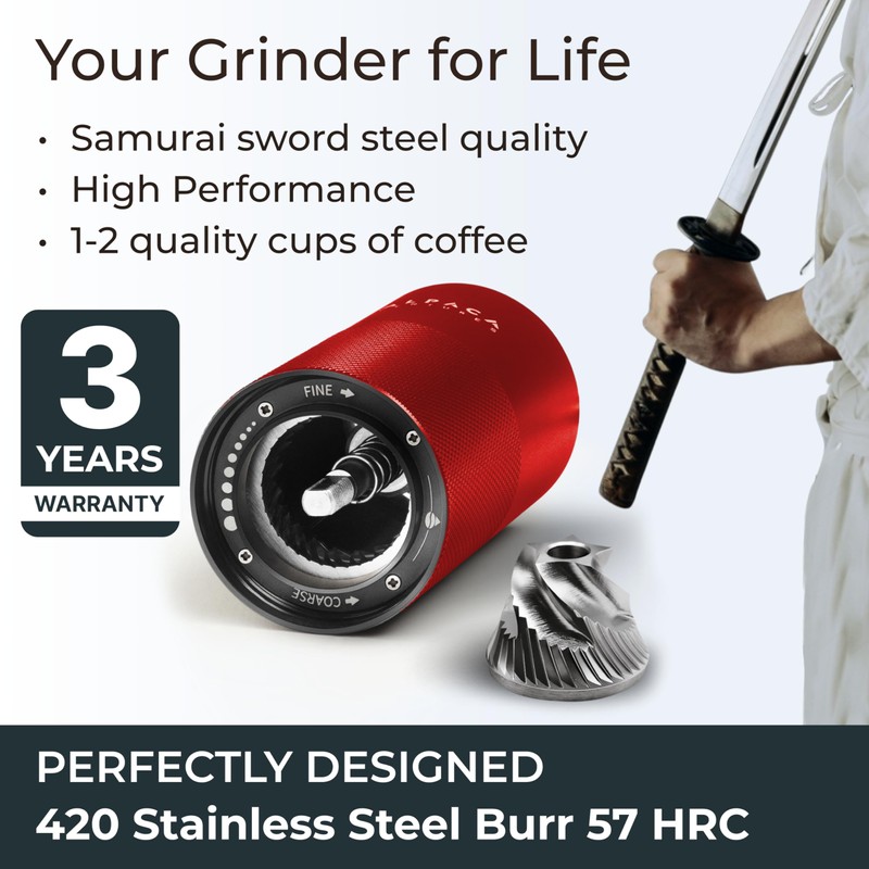 Manual Coffee Grinder by Alpaca Ventures - Stainless Steel Conical