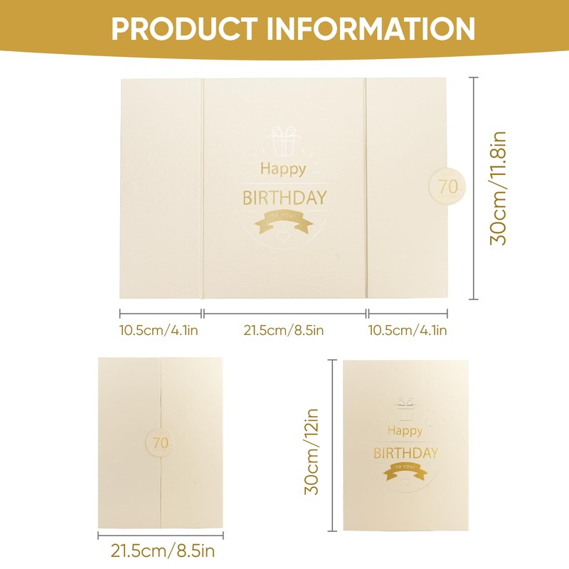Saburrnity 70th Birthday Signature Book, Champagne and Gold Party Decorations