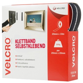 Velcro 60220 20mm x 10m Stick On Tape - Black
