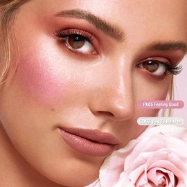 FOCALLURE Liquid Blush and Highlighter Duo - Velvety Weightless Face Makeup Set, Buildable Dewy Cheek Tint & Luminizer, Smudge-Proof Long Lasting, Natural Glow Cheekbones,Moonlit Lavender