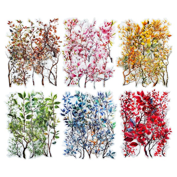 MiyouLuna 120Pcs PET Scrapbook Stickers, Branch&Leaf Stickers for Scrapbooking, DIY
