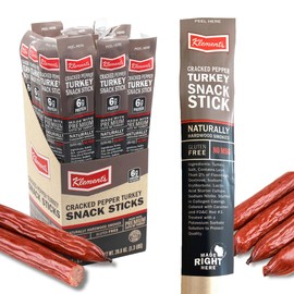 Jerky.com Cracked Pepper Turkey Meat Sticks – 26 Pack | 100% Lean Turkey, High Protein, Low Carb, Gluten-Free, Keto Snacks | No MSG, Individually Wrapped, Sugar-Free Jerky Sticks