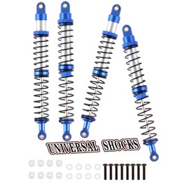 Rcarmumb 130mm Universal Shock Absorber Upgrades Part for 1/10 RC Scale Cars,Aluminum Alloy 7075 RC Adjustable Shocks Damper Universal Hops Up,4PCS,Navy Blue