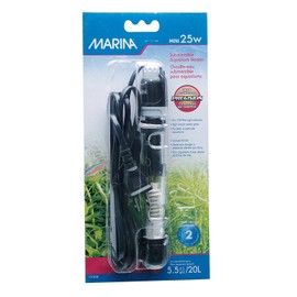 Marina Submersible Aquarium Heater, Betta Fish Tank Heater, 25-Watt, 11230, Black