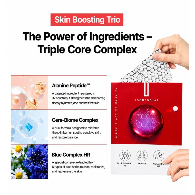 Soonsoojaa Worm Peptides Miracle Active Face Mask Korean Cosmetics Fine