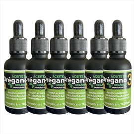 Aceite de Orégano Orgánico Prensado en Frío Alto en Carvacrol 30 ml 6 piezas Natural Sin conservadores