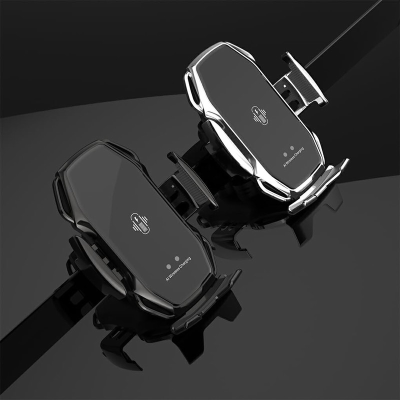 Stable Car Phone Holder with Wireless Charging and Non-Skid Mount