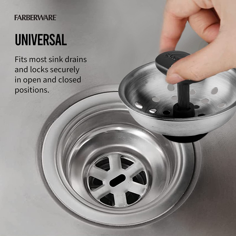 Farberware Professional Kitchen Sink Basket Strainer for Standard Drains to
