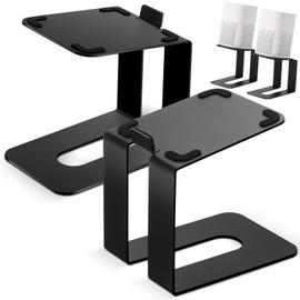MorningRo 1 Pair Desktop Speaker Stands, Professional Studio Monitor Stands Support 28lbs Black Bookshelf Speaker Stand Metal Speaker Stands for Small Medium Bookshelf Computer Speakers