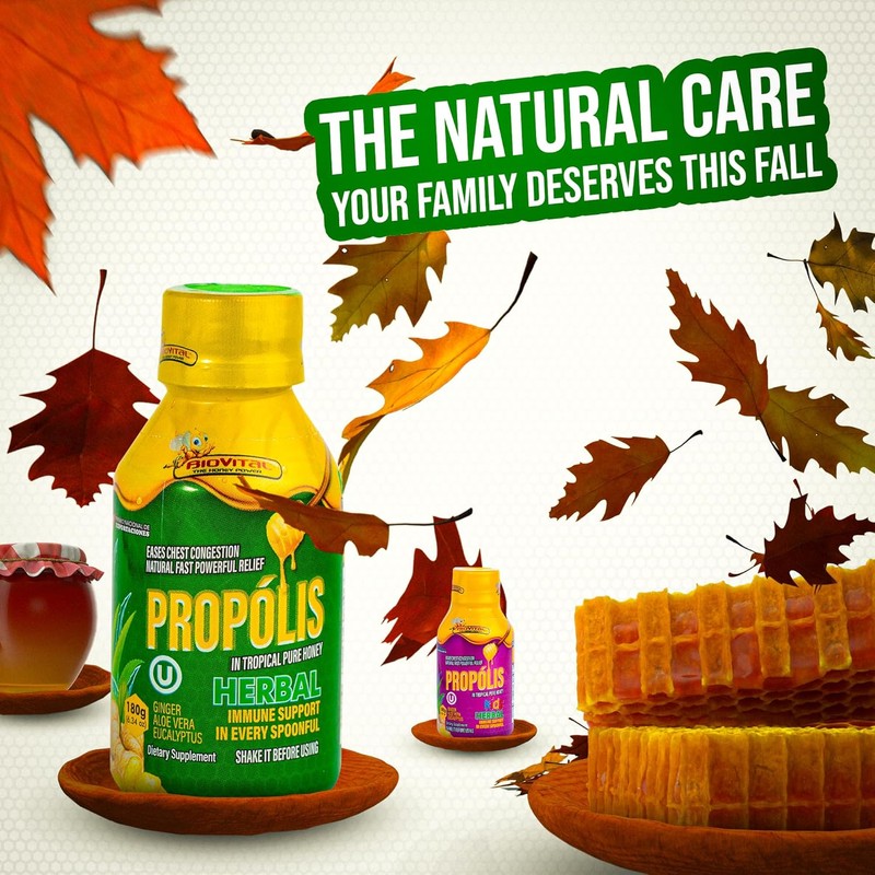 Biovital Propolis in Pure Tropical Honey 100% Herbal with 10