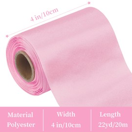 JeogYong Peacock Green Satin Ribbon 4 Inch x 22 Yards Wide Satin Ribbon Polyester Fabric Ribbons for Cutting Ceremony, Chair Sashes, Gift Wrapping, Wedding Decoration, DIY Crafts