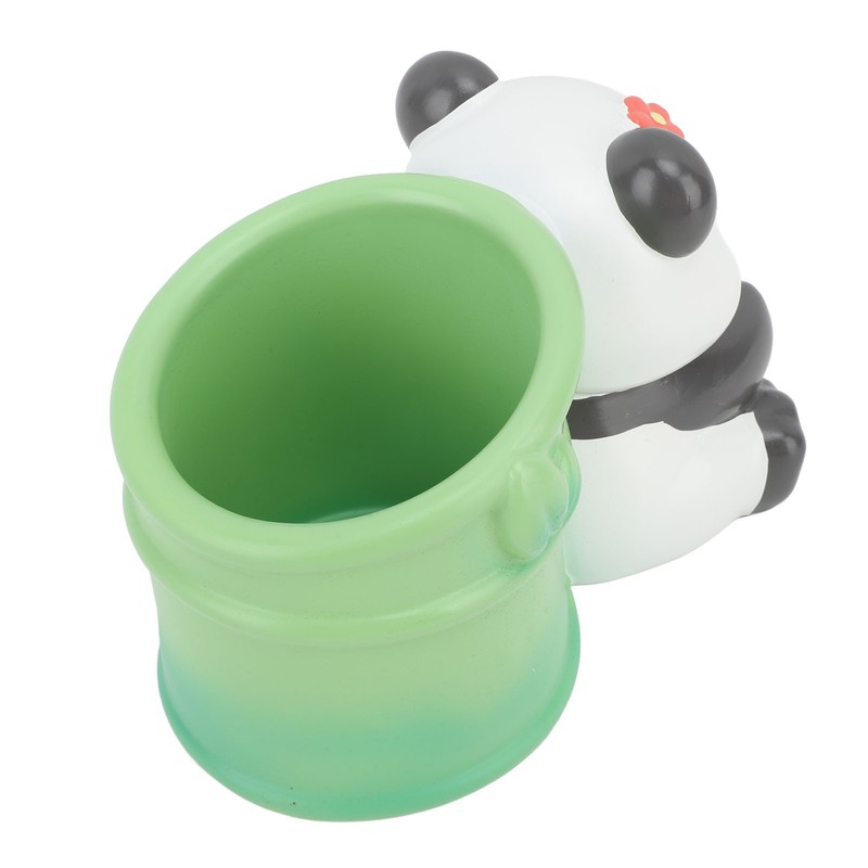 Panda Bamboo Pen Holder Cute Shape Large Capacity Resin Multipurpose