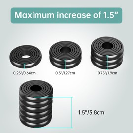 Premium Solid Front Seat Spacer, 0.25" to 1.5" Adjustable Seat Riser Compatible with Toyota Tacoma, 4Runner, FJ Cruiser, and Lexus GX460 GX470 (Rear)