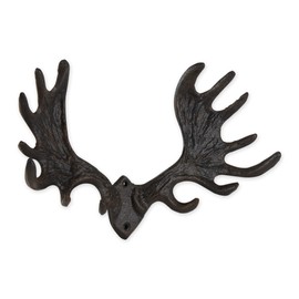 Zingz & Thingz Decorative Cast Iron Animal Wall Hook Collection, 13.25x8x3, Moose Antler