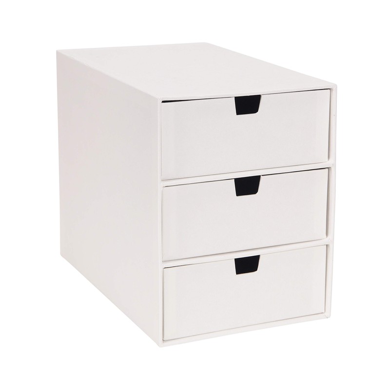 Bigso Ingrid 3-Drawer Fiberboard Desk Organizer, 8.1 x 6.3 x