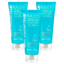 Farmstay Hyaluronic Acid Multi Aqua Soothing Gel, 200ml, 3 packs / 팜스테이 히아루론산 멀티 아쿠아 수딩젤, 200ml, 3개
