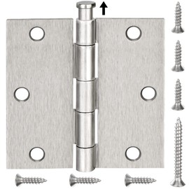 TICONN 6-pack 3.5 Inch Door Hinges with Square Corner, 3-1/2 x 3-1/2 Inch Iron Bifold Residential Doors Hardware (Square Corner, Satin Nickel, 6 Pack)