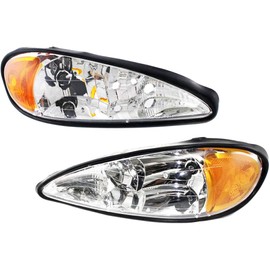 For Pontiac Grand M 1999-2005 Headlight Assembly Pair Driver and Passenger Side DOT Certified | GM2502196 | GM2503196 | 22672207