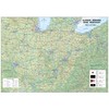 Illinois, Indiana, Ohio and Kentucky Physical Map - 23.3 x