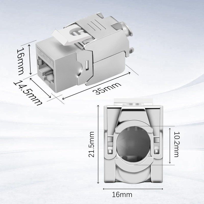 Keystone RJ45 Cat 7 Connector Modules - Tool-Free CAT7, CAT6,