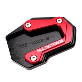 ZEXDDI Compatible With 2025 Multistrada V4 V4S V2 S Multistrada 950 1100 1200 S/GT 1260 S CNC Motorcycle Kickstand Pad Enlarger Support Side Stand Extension Pad (Red)