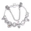 Deluxe Brazalete 10 Charms Flores Blancas Plateada Love