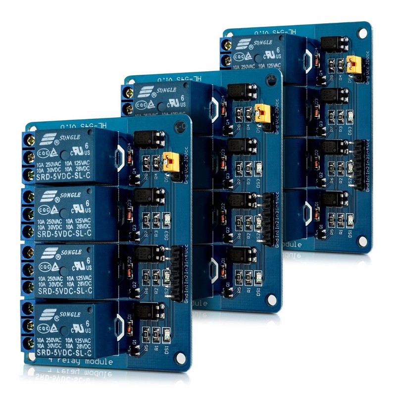 kwmobile 3 x 4 channel relay module with 5V for
