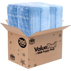 ValuePad USA Puppy Pads, Medium 22x23 Inch, 200 Count - USA Made Puppy Pee Pads for Dogs, Tear Resistant, Super Absorbent Polymer Gel Core, 5-Layer Design, Perfect for Puppies, Smaller Dogs