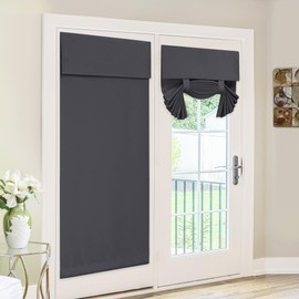 Deconovo Blackout Door Curtain Thermal Insulated Privacy Panel for Front Door & Small Windows, Light Blocking, 1 Panel, 26"x80", Dark Grey