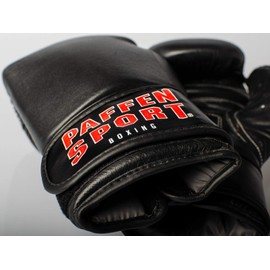 PAFFEN SPORT KIBO Fight Genuine Leather Boxing and Martial Arts Sparring Gloves Black 10UZ