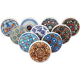 KPAVIR Set of 10 Handmade Ceramic Knobs | Ceramic Cabinet Pulls | Drawer Pulls for Home, Kitchen, Bathroom or Office | Drawer Knobs Comes with Bolts, Washer and Closing Dome Nuts