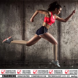 Copper Compression Socks (3 Pairs) 15-20 mmHg Circulation is Best Athletic & Daily for Men & Women, Running, Climbing (Small-Medium, 03 Beige)