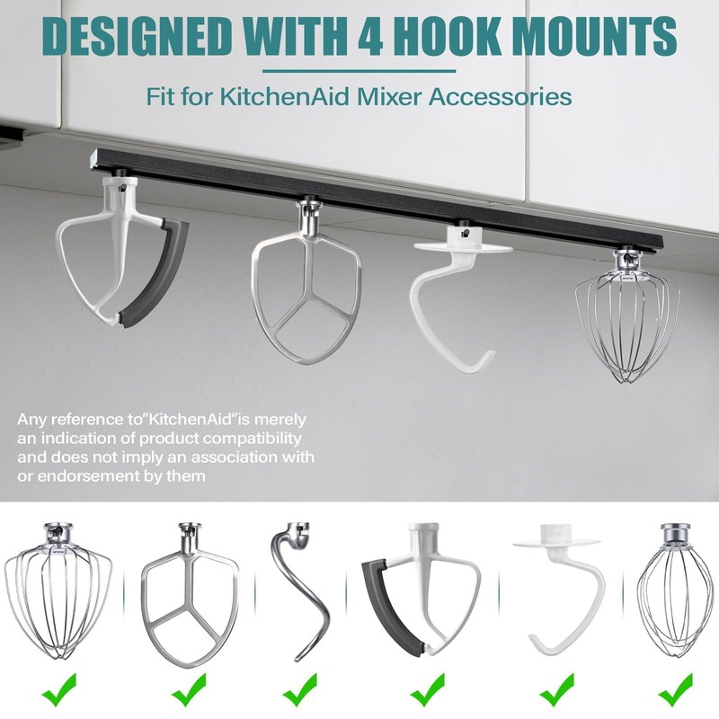 Metal Stand Mixer Attachment Holders Adjustable, Compatible with Kitchen Aid
