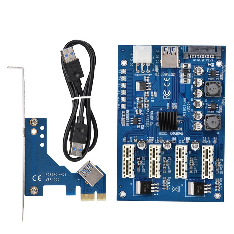 PCI-E 1X to 4X PCIe USB3.0 Converter Extender Adapter Card