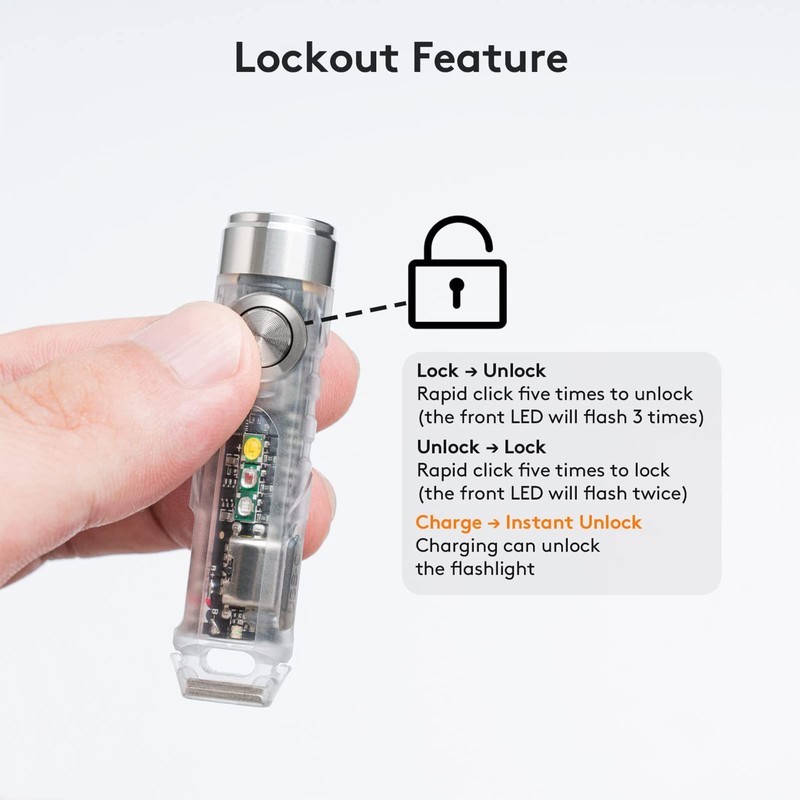 RovyVon 4th Aurora A8 USB-C EDC Flashlight, 90 CRI 5000K,